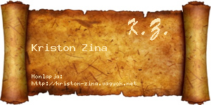 Kriston Zina névjegykártya